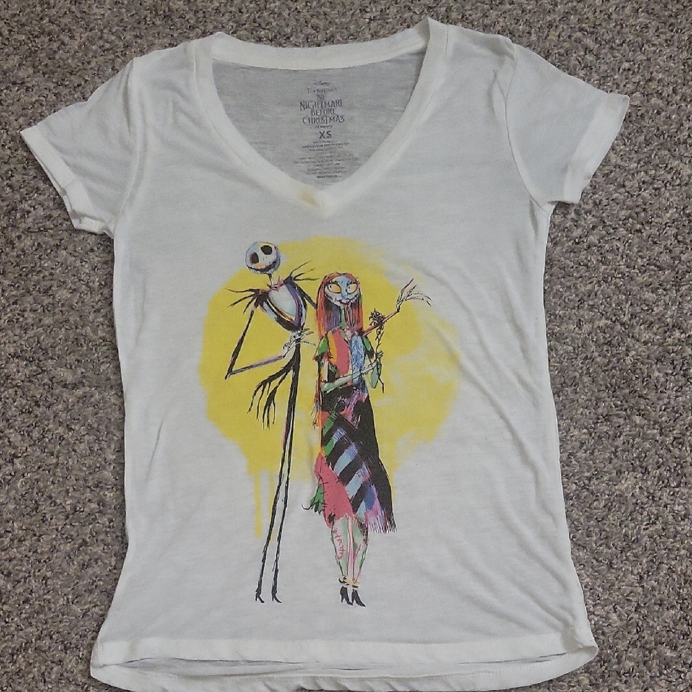 Nightmare Before Christmas Jack Sally T Shirt Top XS